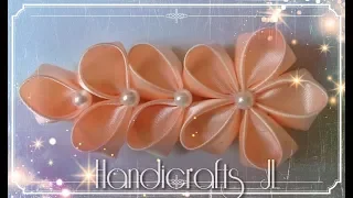 Mini tocado de listón/ flor kanzashi de listón muy fácil de hacer