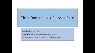 End of the Laissez-faire 1865-1890: AQA History