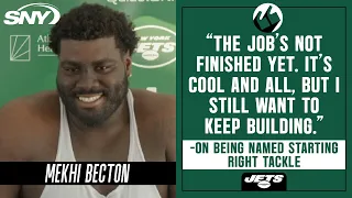 Mekhi Becton on starting at right tackle Saturday, relationship with Aaron Rodgers | Jets | SNY