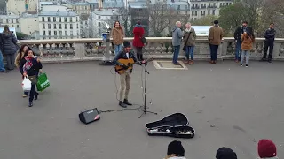 Street singer with james arthur voice in paris