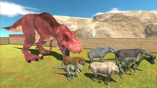 Trying to escape from One-Eyed T-Rex - Animal Revolt Battle Simulator