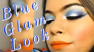 Blue Eyeshadow Tutorial | Blue Glam Look (Easy Makeup)