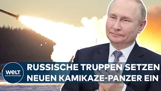 PUTINS KRIEG: Russen greifen offenbar erstmals mit ferngesteuertem Kamikaze-Panzer an