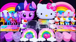 "My Little Pony VS Kitty" Slime. Mixing Makeup into clear slime!  🌈ASMR🌈 #슬라임  (209)