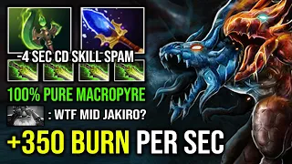 UNLIMITED 350 BURN DPS 100% Pure Macropyre Parasma Mid Lane Jakiro 4 Second CD Skill Spam Dota 2