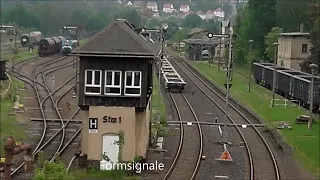 Spurwechselbahnhof Nossen Bahnknoten Schmalspurbahn Formsignale Stellwerke Güterverkehr Technik