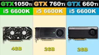 GTX 1050Ti vs GTX 760Ti vs GTX 660Ti Newest Games Benchmarks @1080p