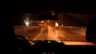 ASMR Highway Driving in the Rain & Snow at Night (No Talking, No Music) - Goseong to Seoul, Korea