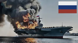 CRAZY EXPLOSION NEAR CRIMEA!! Ukrainian F-16 Airplane Blows Up Russia's Largest Missile Warship!!