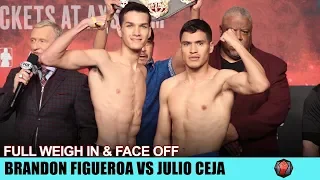 CEJA MISSES WEIGHT BY 4 POUNDS! THE FULL BRANDON FIGUEROA VS JULIO CEJA WEIGH IN AND FACE OFF VIDEO