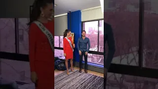 Miss Universe: Catriona Gray teaches Stephen Walker her Lava Walk