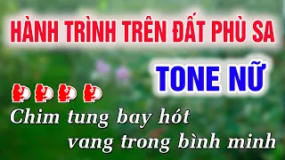 Hành Trình Trên Đất Phù Sa Karaoke Tone Nữ - Beat Chuẩn Nhạc Sống | Trung Hiếu Karaoke