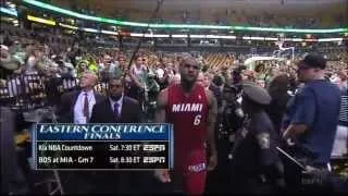 Accident on Game 6 NBA Finals Playoffs ECF Celtics fan throw Beer on Lebron James