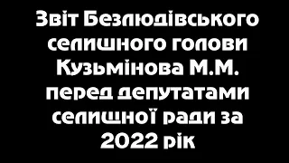 Звіт Безлюдівського селищного голови Кузьмінова М.М. за 2022 рік