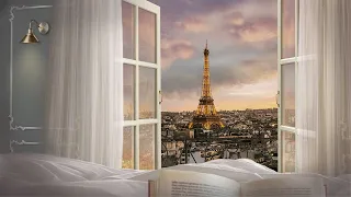 Sunset in Paris Hotel Suites-Vintage Movie, 3D Ambient Sounds, ASMR for Studying, Relaxing, Sleeping