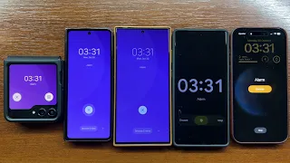 Samsung Z Flip 5, Samsung Z Fold5, Samsung S23U, Google Pixel 7 Pro & iPhone 14 PM Alarm Clock Alert