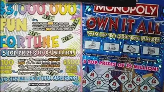 FUN FORTUNE Monopoly Late night 🌉 Pennsylvania Lottery scratch off session 🤞 Scratchcards ♦️