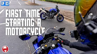 Starting a Yamaha R7 (or any bike) for the FIRST TIME!! | Learn to Ride a MOTORCYCLE Series - Ep 03