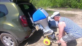 ТЕЛЕЖКА ДЛЯ ЛОДОЧНОГО МОТОРА  как перевозить мотор в машине BOAT MOTOR CART