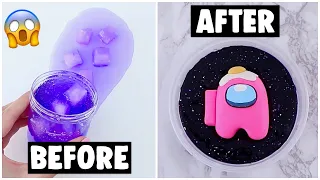 EXTREME AMONG US SLIME MAKEOVERS! *fixing my 2 years old slimes*