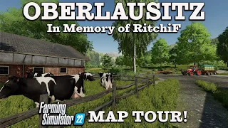 “OBERLAUSITZ” (RitchiF MEMORIAL MAP) FS22 MAP TOUR! | NEW MOD MAP! (Review) PS5.