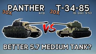 30x PANTHERS VS 30x T-34-85 - Which Wins? - WAR THUNDER