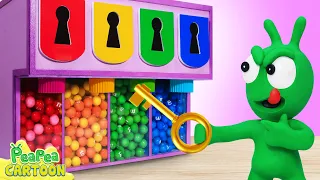 Pea Pea Finds Mystery Key of Colorful Candy Vending Machine - Kid Learning - PeaPea Cartoon