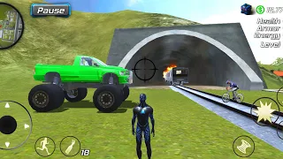 Black Hole Rope Hero Vice Vegas - Monster Truck at Train Station #21 Android Gameplay