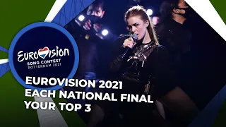 Eurovision 2021 | Each National Final | YOUR TOP 3