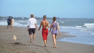 [4K] Indonesa, Bali - Russian Gilrs on the Beach | Beach Walk | Part 6