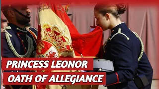 Princess Leonor of Spain took the oath of allegiance to the national flag in zaragoza | king queen