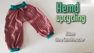 Hemd upcycling - Pumphose - Nähanleitung OHNE Schnittmuster - Anfänger - Nähtinchen