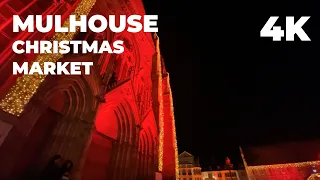 [4K] Mulhouse Christmas Market, France, 2022. Walking tour