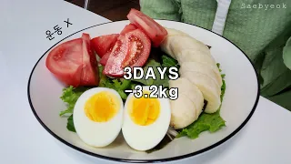 [3DAYS DIET] 3일동안 -3.2kg 🔥| 운동없이 단기간 식단다이어트 | 급찐급빠 | 학생 가능