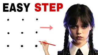 How to draw Wednesday Addams Drawing // Easy Drawing // Wednesday Addams