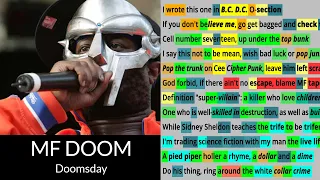 MF DOOM - Doomsday - Rhyme Check lyric video