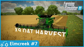 Elmcreek #7 FS22 Timelapse Oat Harvest In The John Deere X9, Baling Straw & Buying The Grain Mill