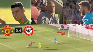 Cristiano Ronaldo,De Gea,Ten Hag Reaction to Manchester United Vs Brentford 0:4 😭⚽