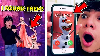 I FOUND OLAF.EXE AND ELSA.EXE IN THE FROZEN ICE CASTLE!! *ON CAMERA*