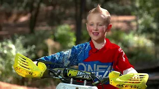 4 yr old Jaydin Smart rides 50cc Cobra jr motorcycle, Discovery channel documentary.