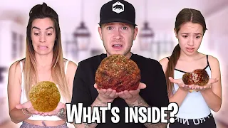 MYSTERY MEATBALL! CAN YOU GUESS WHAT'S INSIDE?? 🤮