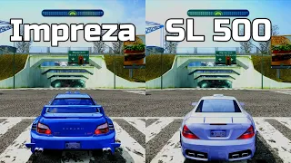 NFS Most Wanted: Subaru Impreza WRX STI vs Mercedes SL 500 - Drag Race