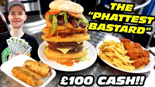 3KG "PHATTEST BASTARD" BURGER & CHICKEN NUGGETS CHALLENGE | UNDEFEATED | £100 CASH PRIZE!!