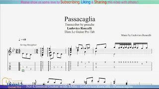 For Classical Guitar with TABs - Ludovico Roncalli - Passacaglia