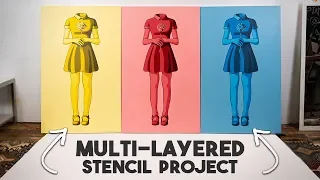 Multi-Layered Stencil FULL PROCESS - New Character!