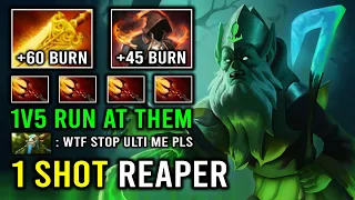 WTF +105 Flame Radiance Burn DPS 1v5 Run At Them 1 Shot Dagon Level 5 Necrophos Dota 2