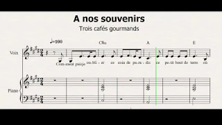 A nos souvenirs - Trois cafés gourmands - partition - chant/piano - sheet music