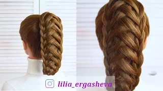 Прическа на каждый день за 5 минут/Прическа с плетением🌹Hairstyle for every day for 5 minute/Tutori