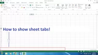 How to show Microsoft excel sheet tabs.