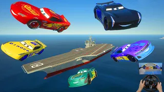 Crazy Cars   Jump to an Aircraft Carrier McQueen & Friends Jackson Storm Cruz Ramirez Conrad Camber